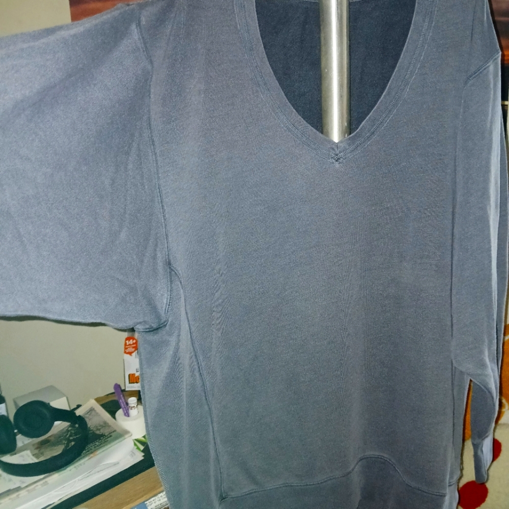 We The Free Charcoal V-Neck Top